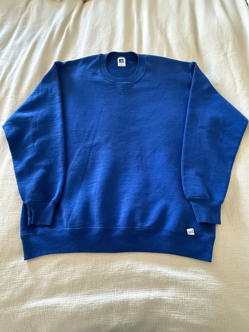 Russell Athletic Blue Vintage Pullover Sweatshirt L